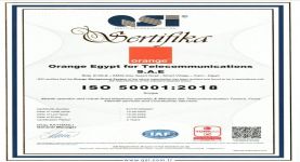 اورنچ مصر تحصل على شهادة "الأيزو" ISO 50001 العالمية في كفاءة نظم إدارة الطاقة